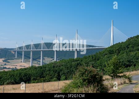 Viadotto di Millau, vicino a Millau, Occitania, Francia Foto Stock