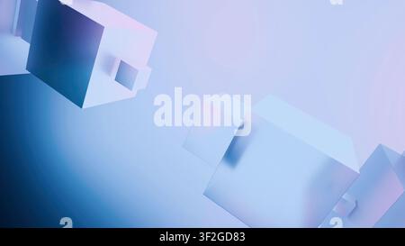 Blocchi geometrici pastello su uno sfondo sfumato morbido Foto Stock
