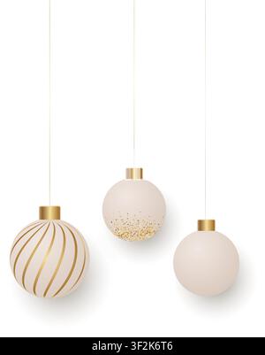 Set di ornamenti natalizi 3D Illustrazione Vettoriale