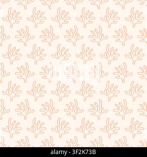 Motivo minimal boho senza cuciture con motivi corallo Illustrazione Vettoriale