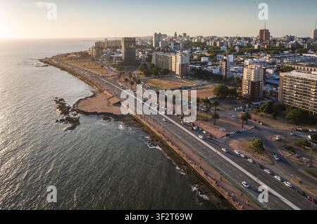 Veduta aerea della costa di Montevideo, Uruguay, Sud America Foto Stock