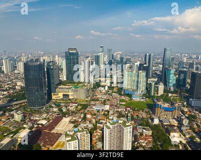 Centro commerciale di Jakarta con grattacieli. Indonesia. Foto Stock