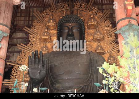 Il Grande Buddha di Todai ji a Nara, Giappone Foto Stock