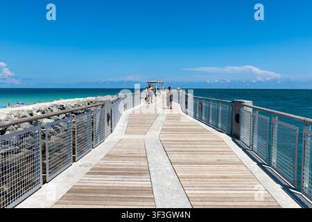 South Pointe Park Pier, Miami Beach, Florida, USA Foto Stock