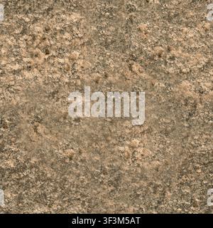 Una texture dettagliata di una superficie rocciosa in granito marrone consumata con struttura cristallina e finitura ruvida e invecchiata. Foto Stock