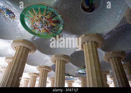 Spagna, Barcellona, il Parco Guell pavillon Foto Stock