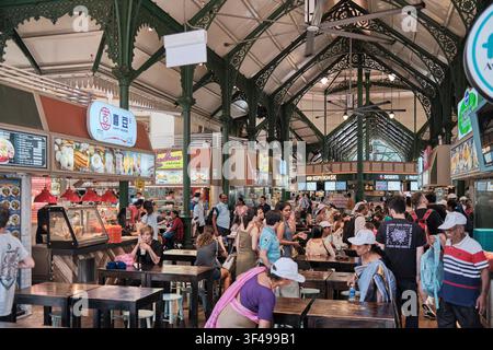 Centro hawker Lau Pa Sat, Singapore Foto Stock