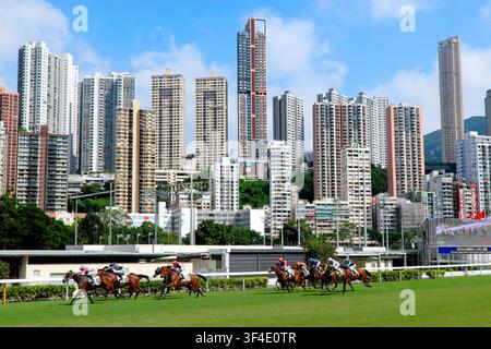 Ippodromo di Happy Valley, Isola di Hong Kong, Cina, Asia Foto Stock