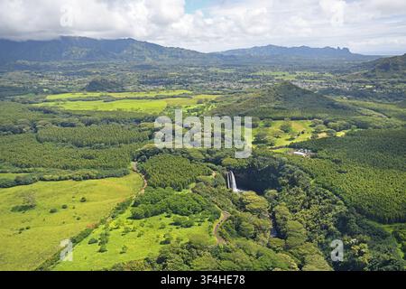 Il Wailua River State Park sul lato orientale dell'isola hawaiana di Kauai, consiste nella valle del fiume Wailua, l'unico fiume navigabile delle Hawaii. Stati Uniti Foto Stock