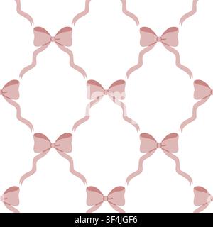 Modello carino e accogliente di fiocchi rosa Illustrazione Vettoriale