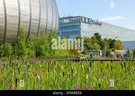 La sede della BBC Scotland si trova al Pacific Quay di Glasgow Foto Stock