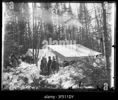 Una veduta generale del campo al Hay Lake Channel del 1678, parte del Canale e delle Chiuse di St. Marys Falls, in una fotografia dai Records dell'Ufficio del Capo degli Ingegneri. Foto Stock