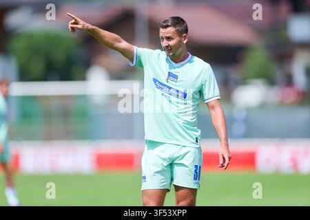 Paul Seguin (Hertha BSC Berlin) gesticola, Partita amichevole, 1. FC Köln contro Hertha BSC Berlin, Koasastadion il 31 luglio 2026 a St. Johann in Tirol, Austria. (Foto di Marco Steinbrenner/DeFodi Images) Foto Stock