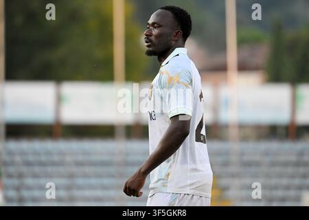 Frosinone, Lazio. 01 agosto, 2026. Seydou Fini del Frosinone durante la partita amichevole tra Frosinone e Benevento allo stadio Manlio Scopigno a Rieti, Italia, il 1 agosto 2026. AllShotLive Credito: Sipa USA/Alamy Live News Foto Stock