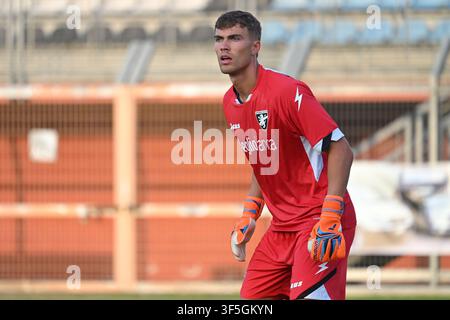 Frosinone, Lazio. 01 agosto, 2026. Sebastiano Desplaches del Frosinone durante la partita amichevole tra Frosinone e Benevento allo stadio Manlio Scopigno a Rieti, Italia, il 01 agosto 2026. AllShotLive Credit: Sipa USA/Alamy Live News Foto Stock