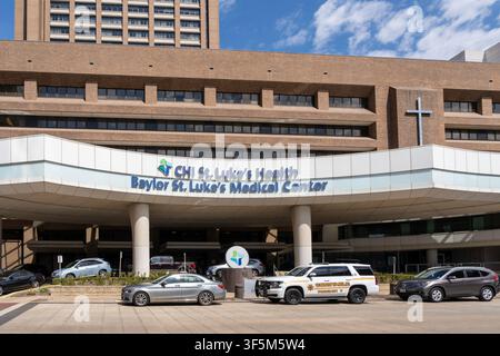 L'ingresso del CHI St. Luke's Health Baylor Medical Center a Houston, USA Foto Stock