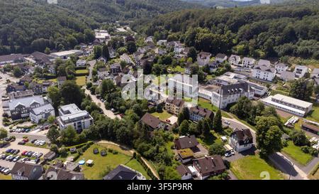 Veduta aerea della vecchia città di Freudenberg nella Renania Settentrionale-Vestfalia, Germania. Foto Stock
