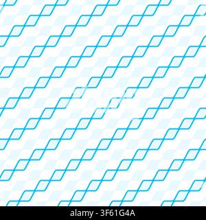 Modello astratto moderno senza cuciture con linee blu ondulate. Un design a onde diagonali pulito e dinamico. Illustrazione vettoriale Illustrazione Vettoriale