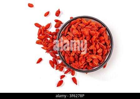 Bacche di Goji essiccate Wolfberries essiccate in una ciotola Foto Stock