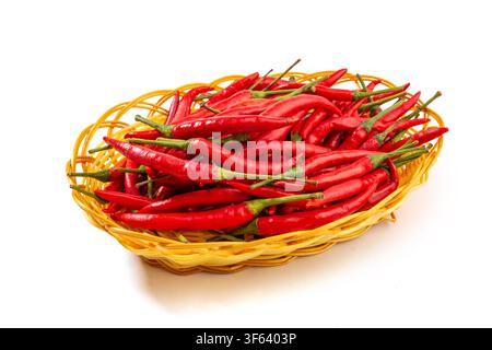 Red Chili Peppers Birds Eye Chilies Primo piano Foto Stock