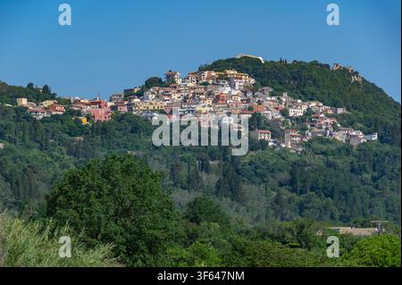 Grecia, Europa sud-orientale, Corfù, un'isola greca al largo della costa nord-occidentale nel Mar Ionio, Pelekas Foto Stock