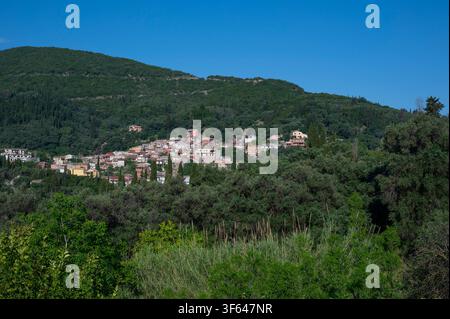 Grecia, Europa sud-orientale, Corfù, un'isola greca al largo della costa nord-occidentale nel Mar Ionio, Vouniatades Foto Stock