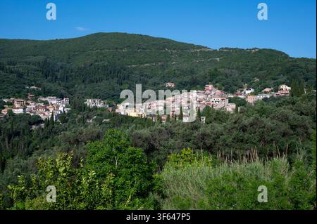 Grecia, Europa sud-orientale, Corfù, un'isola greca al largo della costa nord-occidentale nel Mar Ionio, Vouniatades Foto Stock