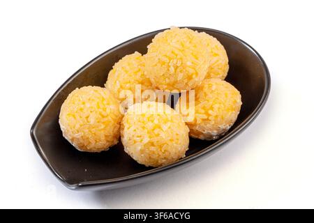Ingrediente alimentare a base di riso glutinoso alla zucca in forma di pallina Foto Stock