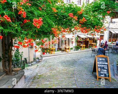 Antico bazar nel centro storico ottomano - Gjirokaster, Albania Foto Stock