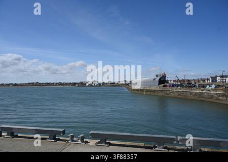 Quattro dello Spa e del muro del porto di Bridlington e South Marine Drive, Bridlington. East Yorkshire Foto Stock
