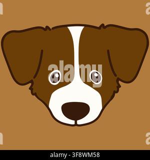 Testa anteriore di Jack Russell Terrier delineata Illustrazione Vettoriale