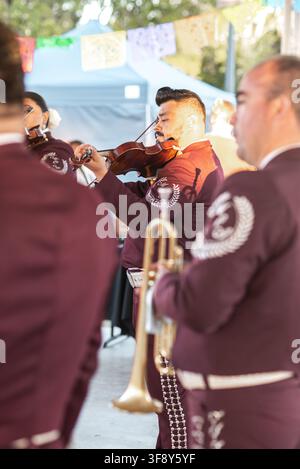 Esibizione dei Mariachi Continental Azteca nella chiesa cattolica di San Edoardo Confessore a Phoenix, Arizona Foto Stock
