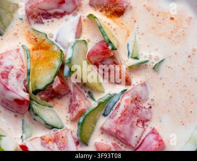 Pomodoro e insalata di cetrioli. Foto Stock
