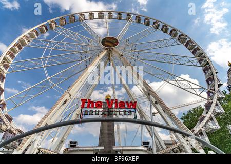La ruota panoramica View a Bruxelles, Belgio Foto Stock