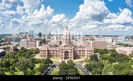 Capitolio dello Stato del Texas ad Austin in una giornata di sole Foto Stock