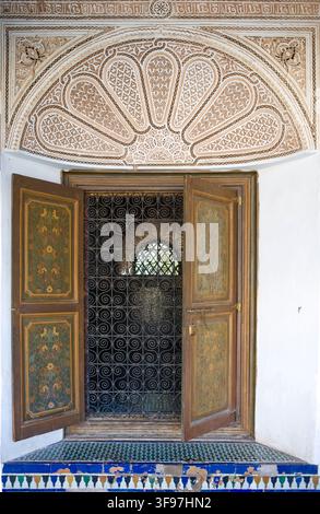 Marocco, Marrakech, il palazzo Bahia, XIX secolo, dettaglio. Foto Stock