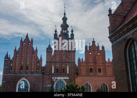 La chiesa storica di Santa Caterina (Kościół św. Katarzyny) a Danzica (Gdańsk), Polonia. Foto Stock