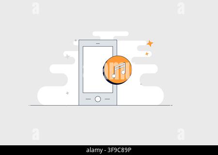 Telefono cellulare con icona di puntatore di posizione per la navigazione delle mappe e le app GPS Illustrazione Vettoriale