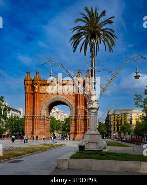 Barcellona Catalunya Il Arc de Triomf de Barcelona Arco de Triunfo de Barcelona arco trionfale Barcellona Arc de triomphe Spagna UE Europa Catalogna Foto Stock