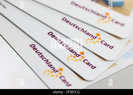 Fan delle carte fedeltà DeutschlandCard Foto Stock