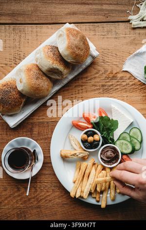 Vista aerea di una colazione tradizionale turca Foto Stock