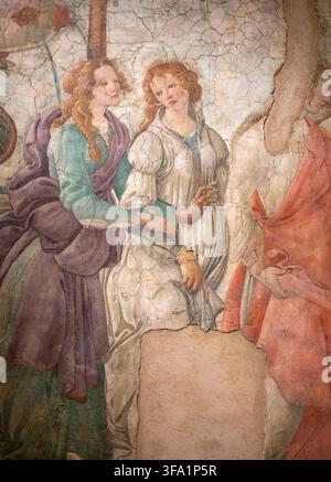 Dettaglio di Venere di Botticelli al Museo del Louvre a Parigi, Francia Foto Stock