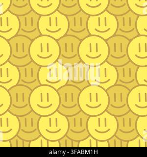 Modello senza cuciture di emoticon gialli. Sorriso in una rete sociale. Illustrazione vettoriale Illustrazione Vettoriale