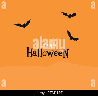 Sfondo allegro di Halloween con pipistrelli volanti Illustrazione Vettoriale
