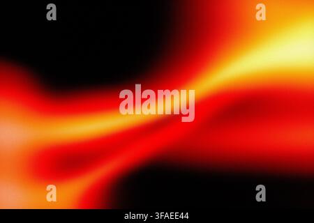 Sfondo sfumato granuloso giallo neon e rosso Foto Stock