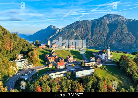 Svizzera, Svizzera centrale, Canton Uri, Seelisberg, Rütli, Lago di Lucerna, agosto, estate, Beckenried, Buochs, Ennetbürgen Foto Stock