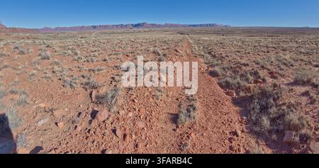 Il sentiero Sun Valley Mine Trail attraversa un terreno desertico alle Vermilion Cliffs Foto Stock