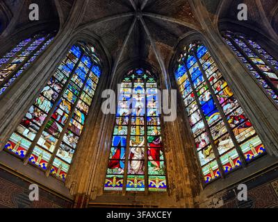 Chiesa Saint-Maurice su Rue Pierre-Mauroy, Lille, Francia. Foto Stock