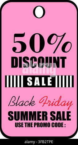 Vettore etichetta Saldi Black Friday con Sconto del 50% – Offerta speciale, Promozione commerciale e Badge di marketing al dettaglio Illustrazione Vettoriale