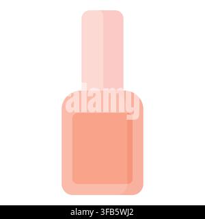 Icona di bottiglia di smalto rosa per unghie che mostra un'illustrazione minimalista in design piatto per concetti di bellezza, manicure e cura personale Illustrazione Vettoriale